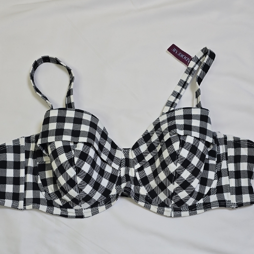 Adore Me Vivien  Black and White Checkered Women's Bikini Top